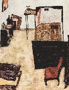 Egon Schiele Schieles Wohnzimmer in Neulengbach France oil painting artist